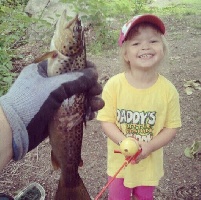 3 year old + toy rod = brown trout
