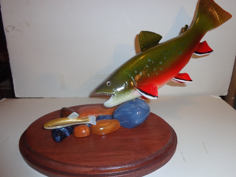 Brook trout carving