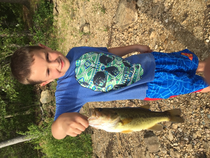 My 7 year old fishing with flukes