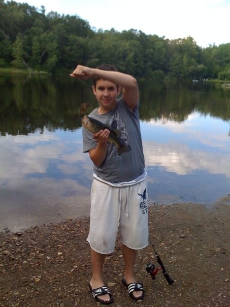 Me with my first bass (Largemouth) near Huntington