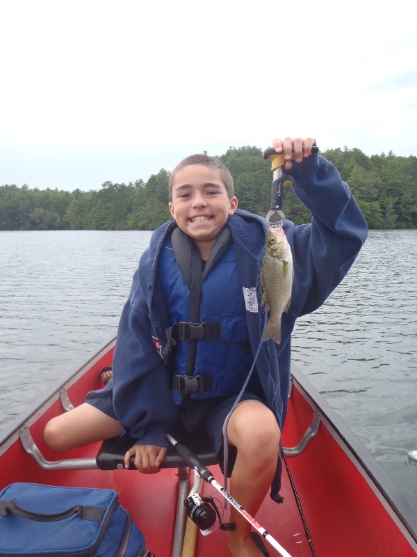 My son with his second of 2 White Perch