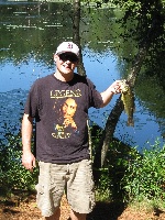 Top water action on Kingsbury Pond