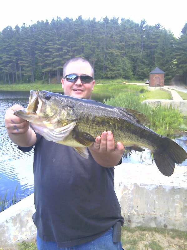 big bass on lunch near North Brookfield