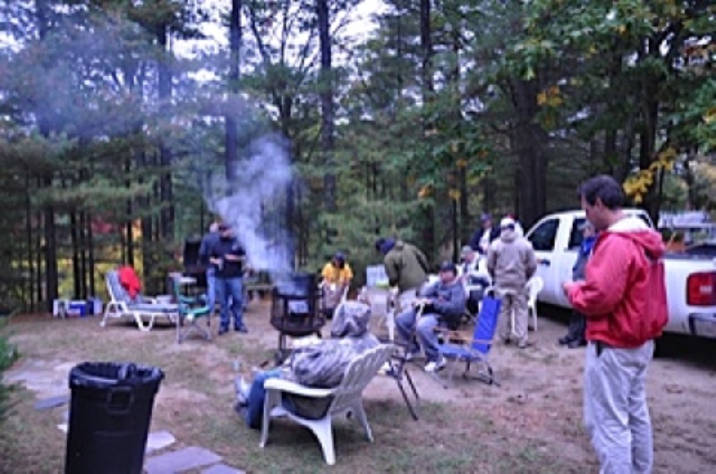 Everyone chowing, and settling in