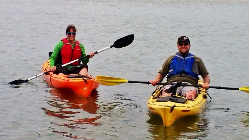 Us in our kayaks near Revere