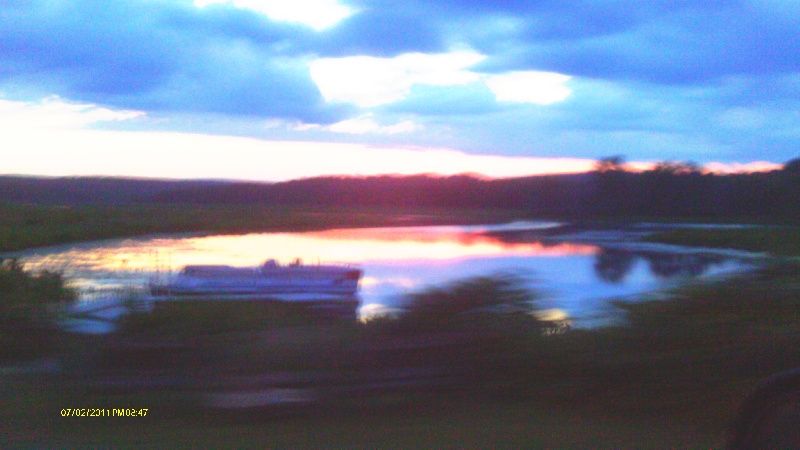 Sunset over the northern side of the bridge near Brookfield